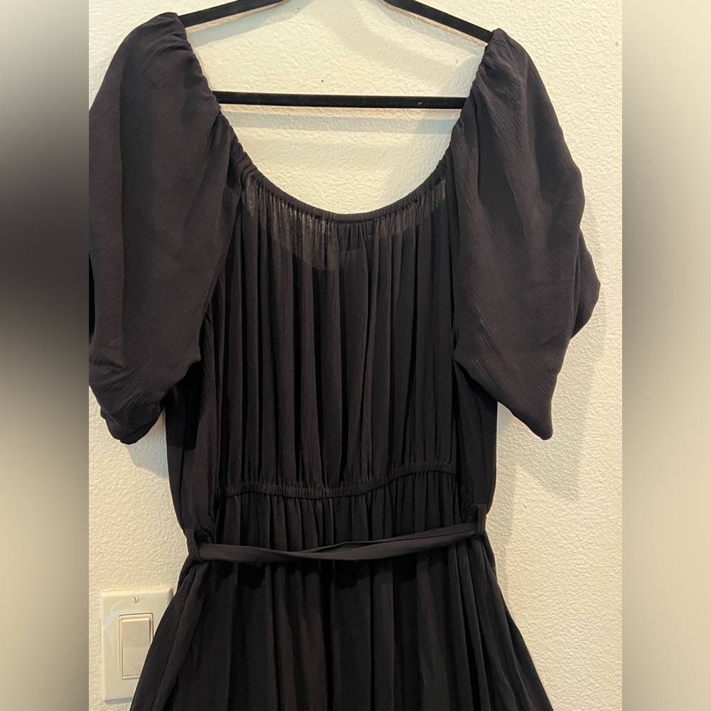 City Chic Black Puff Sleeve Midi Dress - Picture 7 of 10